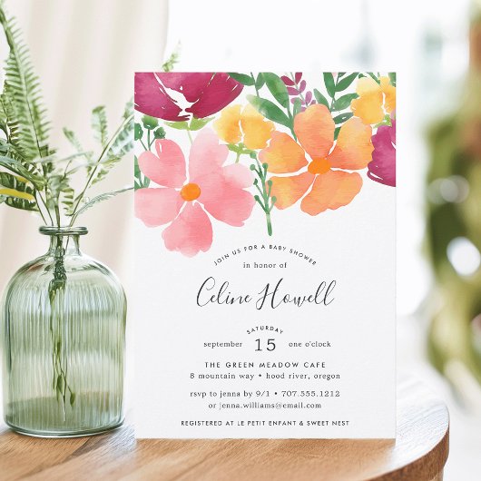 California Poppy | Einladung der Babydusche