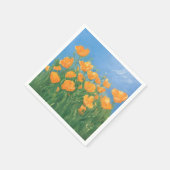 California Poppy Field Sky Impressionist Malerei Serviette (Ecke)