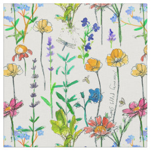 California Poppy Herbs Rosemary Lavender Honey Bee Stoff