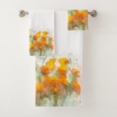 California Poppy Impressionistische Kunst Badhandtuch Set (Insitu)