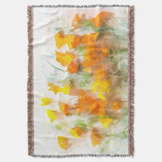 California Poppy Impressionistische Kunst Decke (Vorderseite Vertikal)