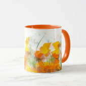 California Poppy Impressionistische Kunst Tasse (VorderseiteRechts)