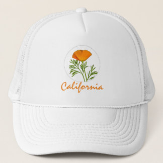 California Poppy in einem Zirkel, "California" Tex Truckerkappe