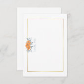 California Poppy mit Gold Border Brautparty Dankeskarte (Vorne/Hinten)