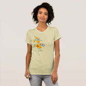 California Poppy mit Schmetterlingen T-Shirt (Vorne ganz)