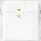 California Poppy Orange Blume Business Runder Aufkleber (Tasche)