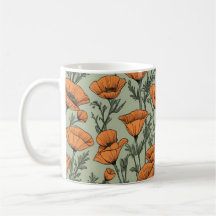 California Poppy Orange Blume Muster