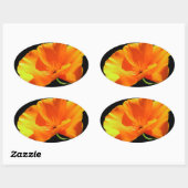 California Poppy Ovaler Aufkleber (Blatt)