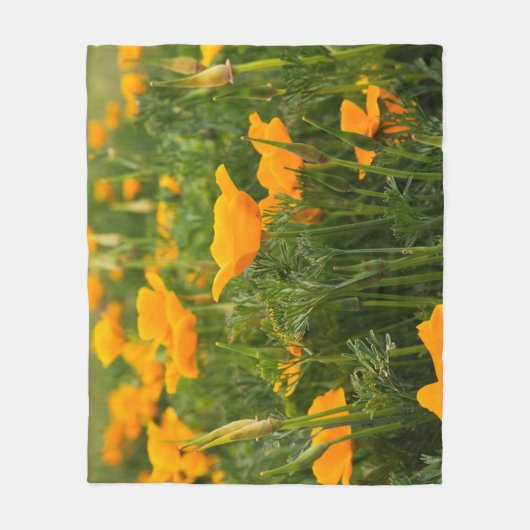 California Poppy Patch Foto Fleecedecke (Vorderseite)