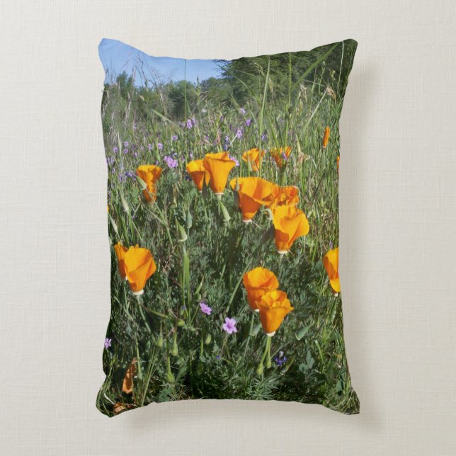 California Poppy Pillow Dekokissen (Vorderseite(Vertikal))