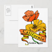 California Poppy Postkarte (Vorne/Hinten)