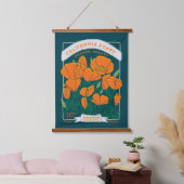 California Poppy Seed Packet Hängeband Wandteppich Mit Holzrahmen (Schlafzimmer)