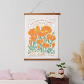 California Poppy Seed Packet Hängeband Wandteppich Mit Holzrahmen (Schlafzimmer)