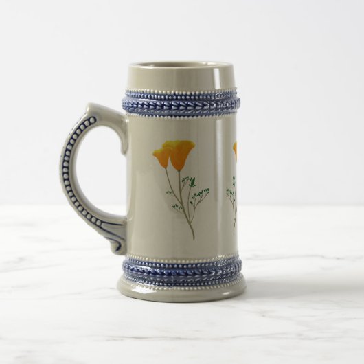 California Poppy Stein Bierglas (Links)