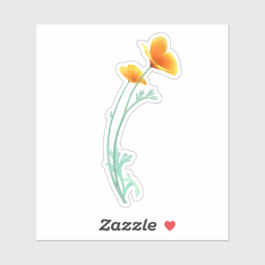 California Poppy Sticker (Blatt)