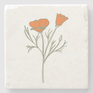 California Poppy Stone Untersetzer