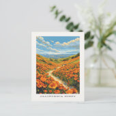 California Poppy US Travel Postcard Postkarte (Stehend Vorderseite)