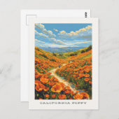 California Poppy US Travel Postcard Postkarte (Vorne/Hinten)