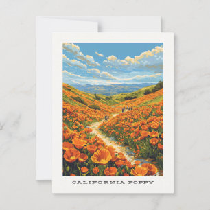 California Poppy US Travel Postcard Postkarte