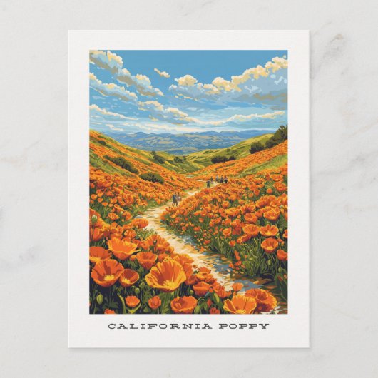 California Poppy US Travel Postcard Postkarte (Vorderseite)