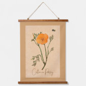 California Poppy Wildblume Wandteppich Mit Holzrahmen (Vorderseite)