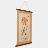 California Poppy Wildblume Wandteppich Mit Holzrahmen (Gewinkelt)