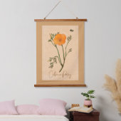 California Poppy Wildblume Wandteppich Mit Holzrahmen (Schlafzimmer)