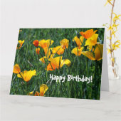 California Poppy Wildflower Birthday Greeting Card Karte (Gelbe Blume)