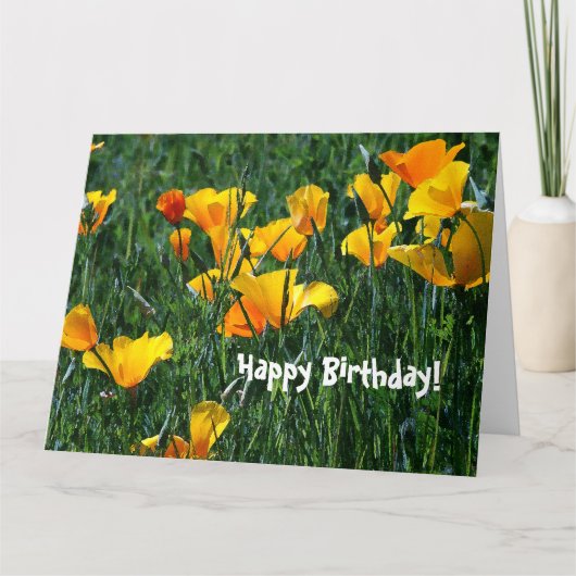 California Poppy Wildflower Birthday Greeting Card Karte (Vorderseite)