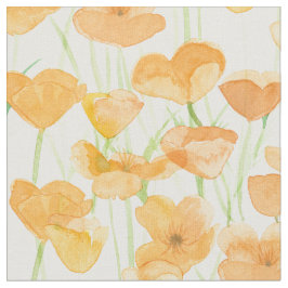 California Poppy Wildflowers Watercolor Floral Stoff