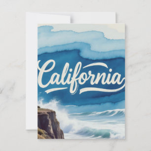 California Postcard - Fett Typografy Design Postkarte