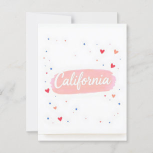 California Postcard - Fett zentrierte Typografie Postkarte
