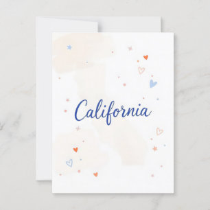 California Postcard - Fett zentrierte Typografie Postkarte