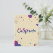 California Postcard - Trendy Text Postkarte (Stehend Vorderseite)