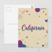 California Postcard - Trendy Text Postkarte (Vorne/Hinten)