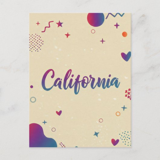 California Postcard - Trendy Text Postkarte (Vorderseite)