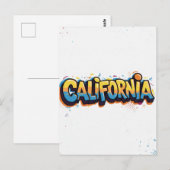 California Postcard - Trendy Text Postkarte (Vorne/Hinten)