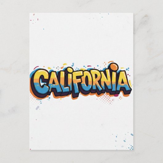 California Postcard - Trendy Text Postkarte (Vorderseite)