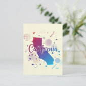California Postcard - Trendy Text Postkarte (Stehend Vorderseite)