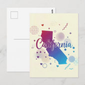 California Postcard - Trendy Text Postkarte (Vorne/Hinten)