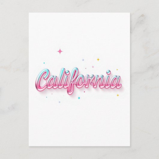 California Postcard - Trendy Text Postkarte (Vorderseite)