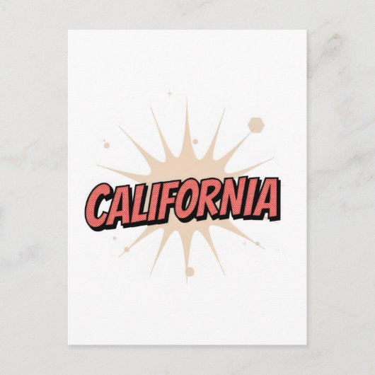 California Postcard - Trendy Text Postkarte (Vorderseite)