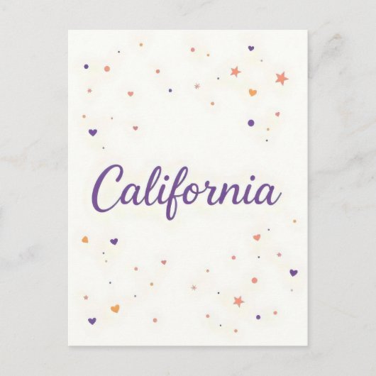 California Postcard - Trendy Text Postkarte (Vorderseite)