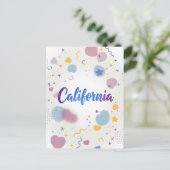California Postcard - Trendy Text Postkarte (Stehend Vorderseite)