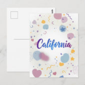 California Postcard - Trendy Text Postkarte (Vorne/Hinten)