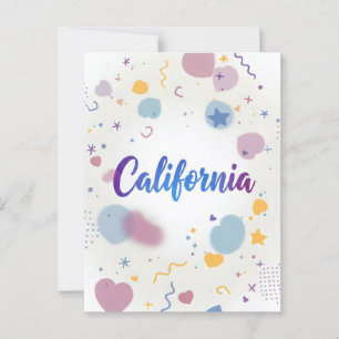 California Postcard - Trendy Text Postkarte