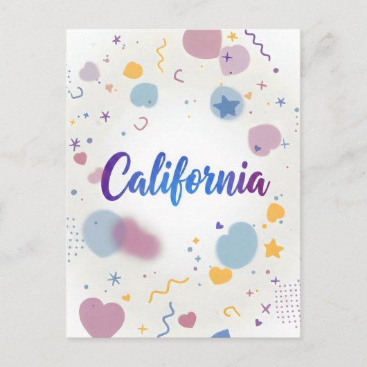 California Postcard - Trendy Text Postkarte (Vorderseite)