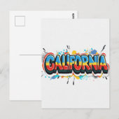 California Postcard - Trendy Text Postkarte (Vorne/Hinten)
