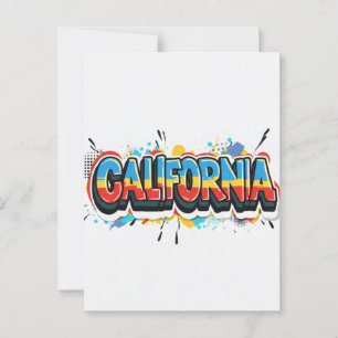 California Postcard - Trendy Text Postkarte
