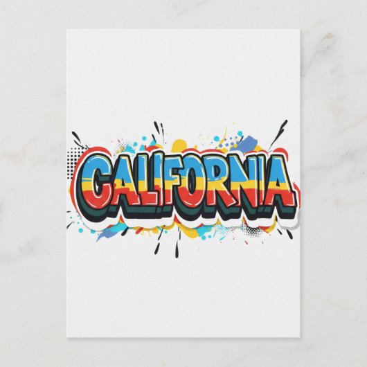 California Postcard - Trendy Text Postkarte (Vorderseite)